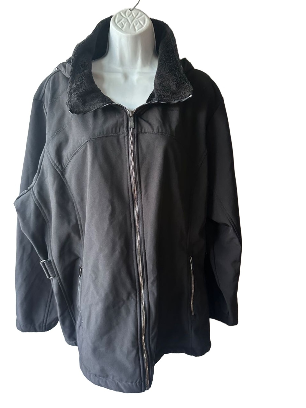 ZeroXposur Women’s Black Softshell Jacket Fleece Collar Full Zip 3X Outdoor